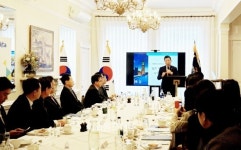 월드옥타 런던지회, 하용화 회장과 간담회 열어