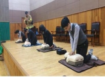 노형119센터, 한라중학교 공공기관 합동훈련 실시