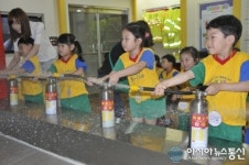 구로소방서에서 안전교육받는 동아유치원 원생들