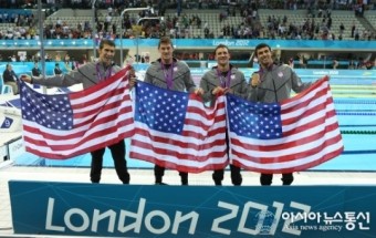 [런던올림픽] 미국, 남자 계영 800m 금메달