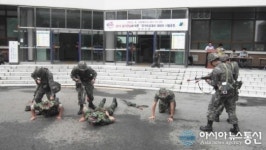 안양시 만안구청에서 대테러 진압 훈련 실시.