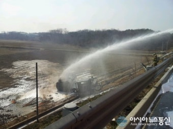 평택 유조차 화재로 인한 서해안고속도로 차량 통제 해제 완료