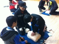 마산소방서, 삼진중학교서 토요 방과 후 심폐소생술 교육