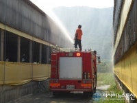 마산소방서, 연이은 폭염 축사살수지원