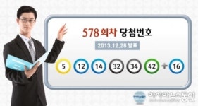 로또578회 당첨번호 5, 12, 14, 32, 34, 42, 보너스 16