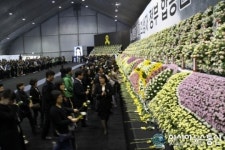 [세월호 침몰] 세월호 사고 희생자 정부 합동분향소...헌화하는 조문객