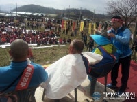 포천 미군포사격장 앞 삭발시위