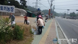 아산시 온양4동 득산2통, 국도변 환경정화 실시