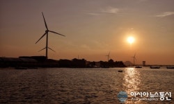 중국 웨이하이 상구만의 저녁