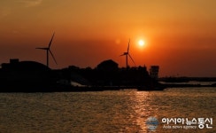 해질무렵의 中웨이하이 상구만 바다