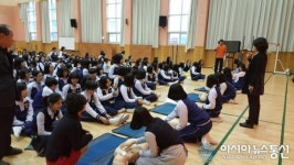 창원소방본부 이동119안전센터, 동진여중서 심페소생술 교육