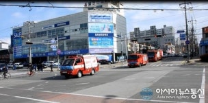 논산소방서, 실전방불 소방차 길 터주기 훈련