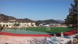 옥천군, 이원중학교 운동장 조성사업 마무리