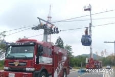 여수소방서, 해상케이블카 인명구조훈련 실시