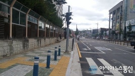 증평군 파라디아아파트 앞 정체 해소…우회전차로 설치