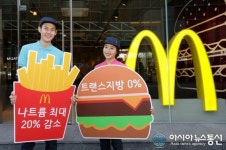 맥도날드, 트랜스지방 제로, 나트륨 최대 20% 감소