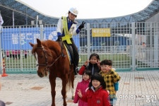 인천경찰청 기마경찰대, 숭의축구전용경기장에서 인기모아