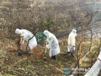 내고장사랑 진주평거동協, 석갑산 등산로에 영산홍 식재