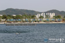 [포토]세종시 호수공원 봄 풍경..은빛해변 나들이