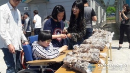 양산희망학교 장애우, 밀양서 버섯따기 체험
