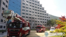 제천소방서, 세명대 기숙사 소방합동훈련 실시