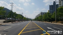 경산시, 삼성현로 신기술 공법 도로 포장…아파트 소음민원 해소