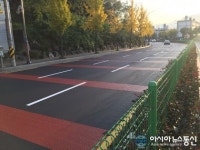 마산회원구, 팔용로 녹지형 중앙분리대 설치 완료