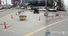 음성 대소면, 차선규제봉 설치