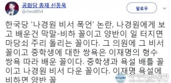 나경원 비서 폭언 논란에 신동욱 