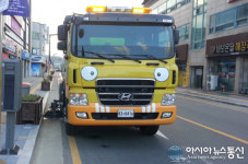 성주군, 도로 재 비산먼지 방지 청소차 본격 운행