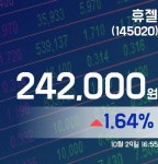 휴젤주가 242,000원으로 종료