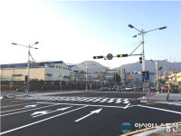 성산구, 완암교차로 교통섬 설치 완료