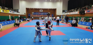 제35회 진주시태권도협회 회장기 초·중·고 겨루기 대회 열려