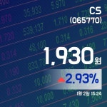 (장중시세) 2일 CS주가 1,930원