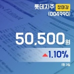 (3일 마감보고) 롯데지주주가 50,500원 마감해