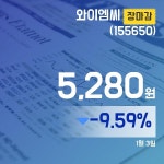 (3일 마감보고) 와이엠씨주가 5,280원으로 종료