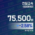 (국내주식시장현황) 4일 천일고속주가 75,500원