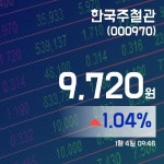 (국내주식시장주가) 4일 한국주철관주가 9,720원