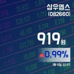 (주식종목) 4일 삼우엠스주가 919원