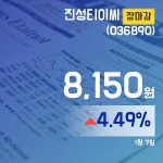 (장종리포트) 7일 마감 진성티이씨주가 8,150원 장 마쳐