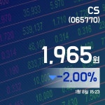 (주식시세) 8일 CS주가 1,965원