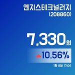 (장중시세) 8일 엔지스테크널러지주가 7,330원