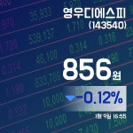 (종목추적) 9일 영우디에스피주가 856원