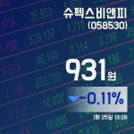 (주식종목) 25일 슈펙스비앤피주가 931원