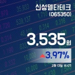 (증시보고) 13일 신성델타테크증시현황 3,535원
