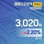 엘에스오토텍주식회사 | (장마감보고서) 14일 엠에스오토텍주가 3,020원 마감해