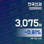 (장중주가) 19일 한국선재현재가 3,085원