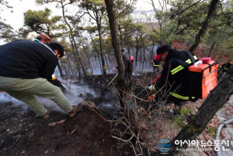인천 부평구 청천동 장수산서 화재, 임야 9천 소실·2시간 만에 진화