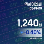 (국내주식시장주가) 14일 엑사이엔씨현재주가 1,240원