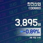 (종목상세정보) 15일 한전산업현재 주식 거래가격 3,895원